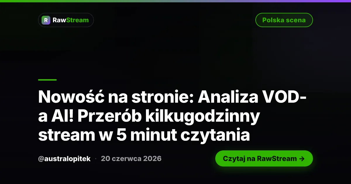 Nowość na stronie: Analiza VOD-a AI! Przerób kilkugodzinny stream w 5 minut czytania